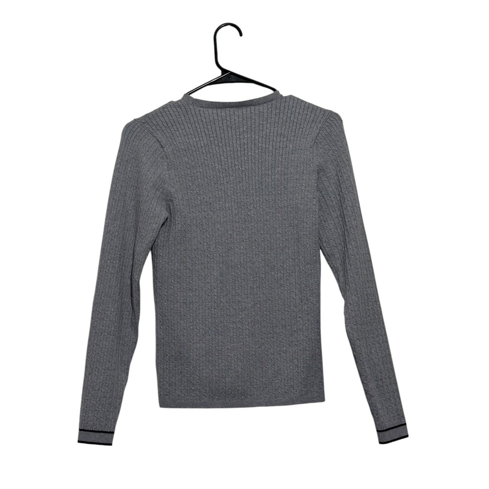 Victoria's Secret Luxe Cable-Knit Crewneck Pullover Sweater Grey Women's Size L - Picture 2 of 7